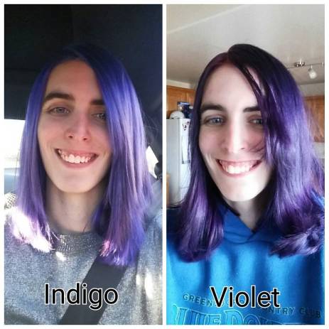 indigo and violet hair